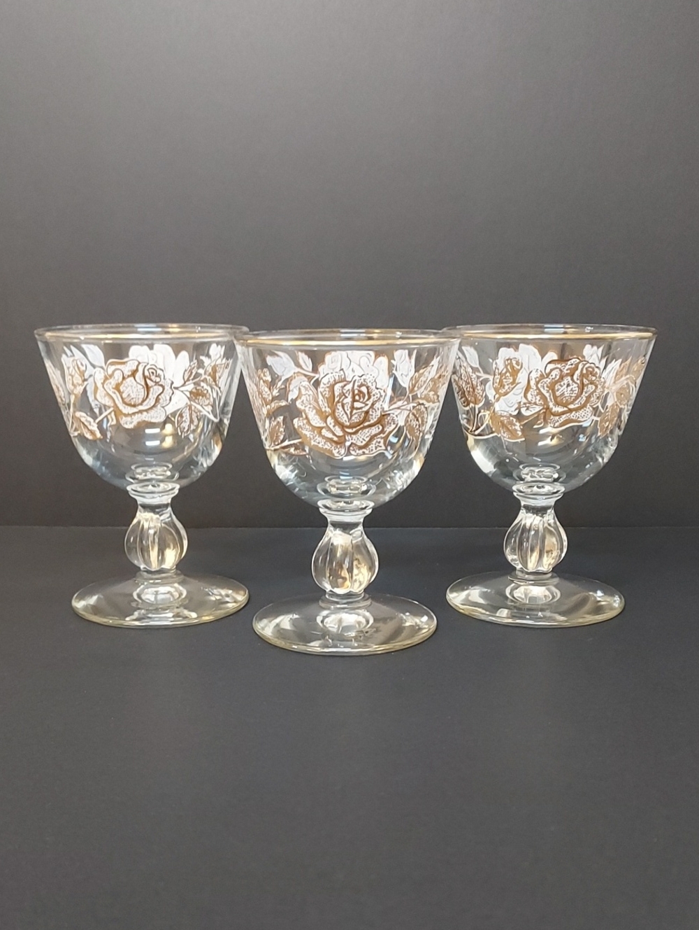 Vintage Libbey Rose Bouquet Glasses